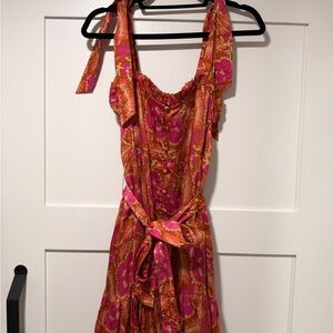 Cleobella Strapless Dress in Pink and Orange Floral